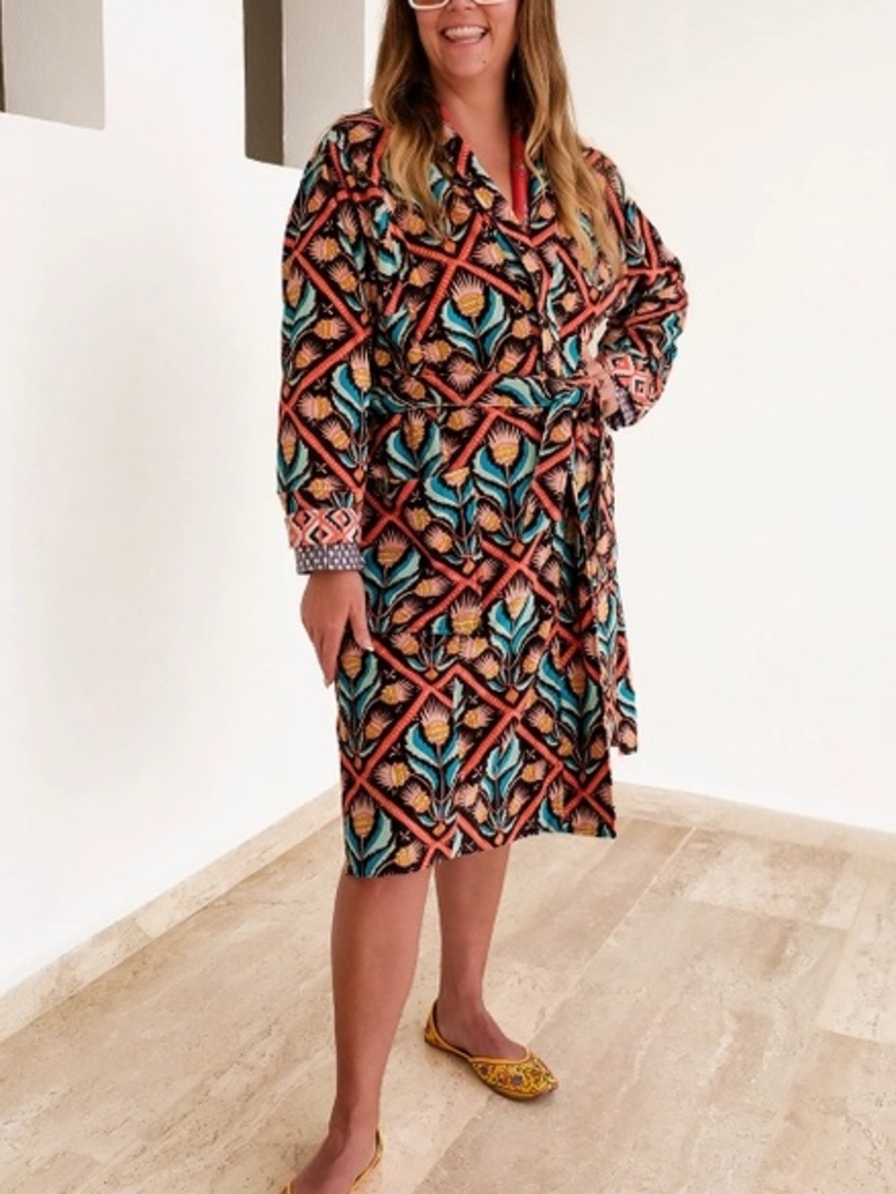 One Size Velvet & Cotton Robe/ Duster